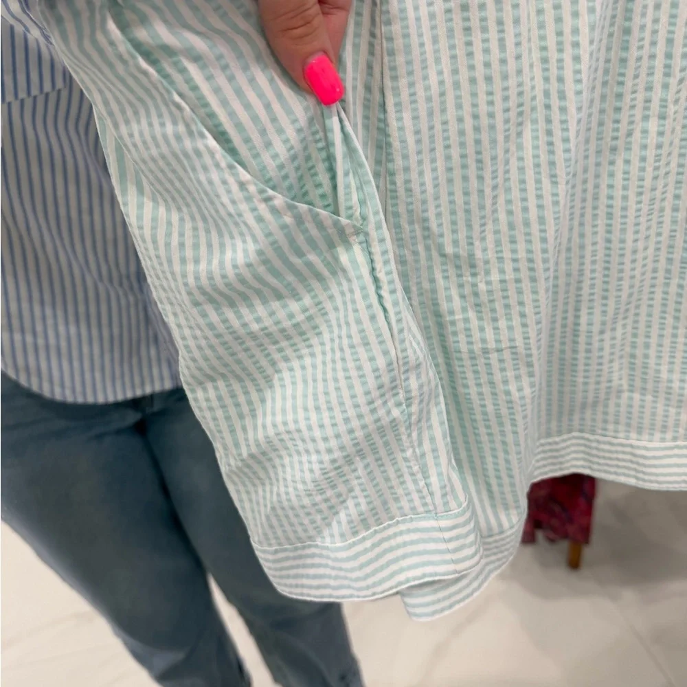 Vineyard Vines Sky Blue Seersucker Swim Cover-Up